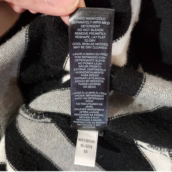 White House Black Market Striped Wool Blend Cowl Neck Sweater Womens Size XS - Picture 9 of 10